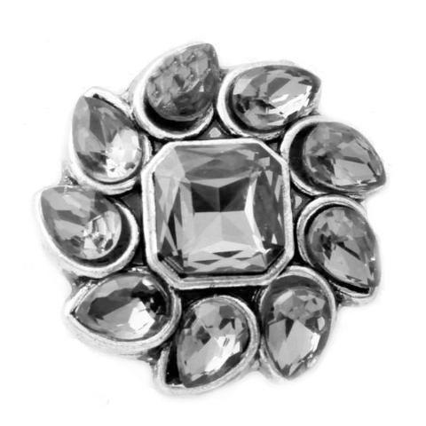 Black Crystal Pinwheel Petals Snap - Gracie Roze