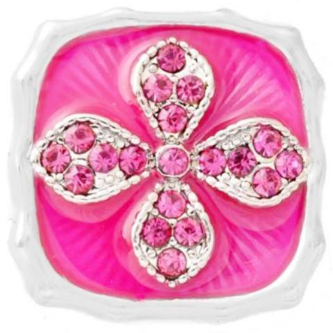 Pink Crystal 4 Petal Snap - Gracie Roze