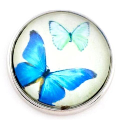 Faded Blue Butterfly Snap - Gracie Roze