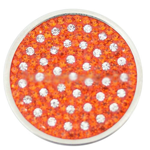 Orange and White Crystal Coin - Gracie Roze