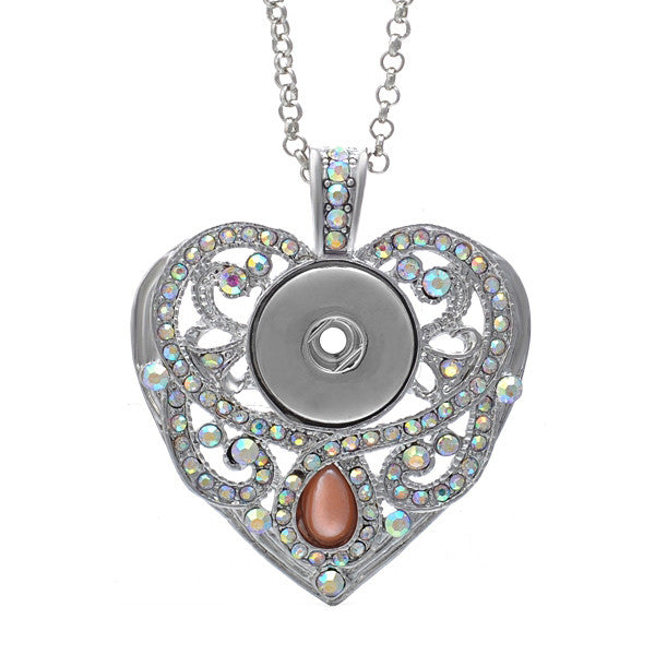 Bejeweled Trendy Heart Necklace - Gracie Roze