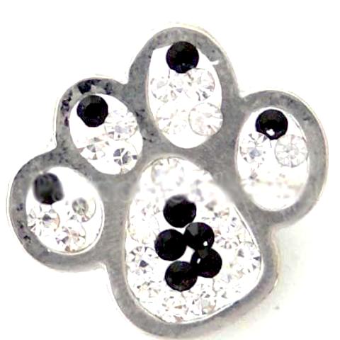 White and Black Crystal Paw Snap - Gracie Roze