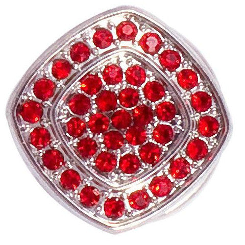 Red Crystal Square Snap - Gracie Roze