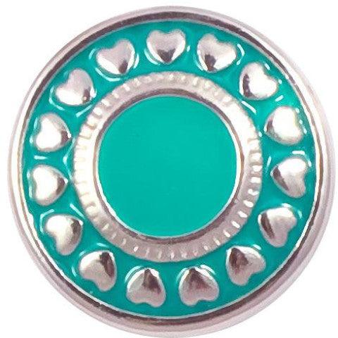 Teal Circle of Hearts Metal Snap - Gracie Roze
