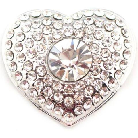 White Crystal Heart Snap - Gracie Roze