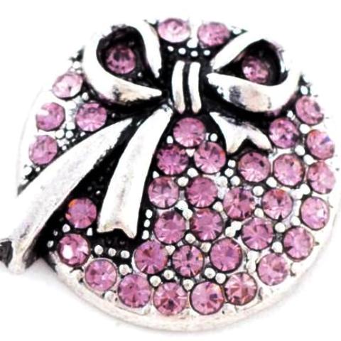 Light Pink Crystal Bow Snap - Gracie Roze