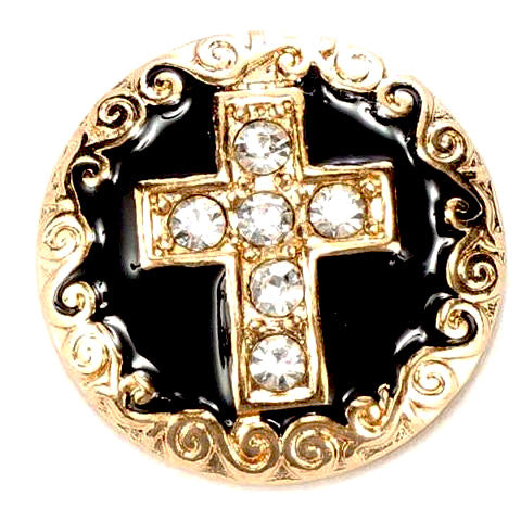 Gold Cross with Crystals Snap - Gracie Roze