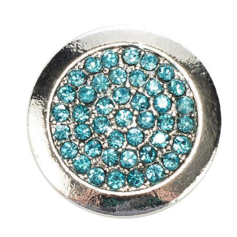 Silver Ring with Blue Crystals Snap - Gracie Roze